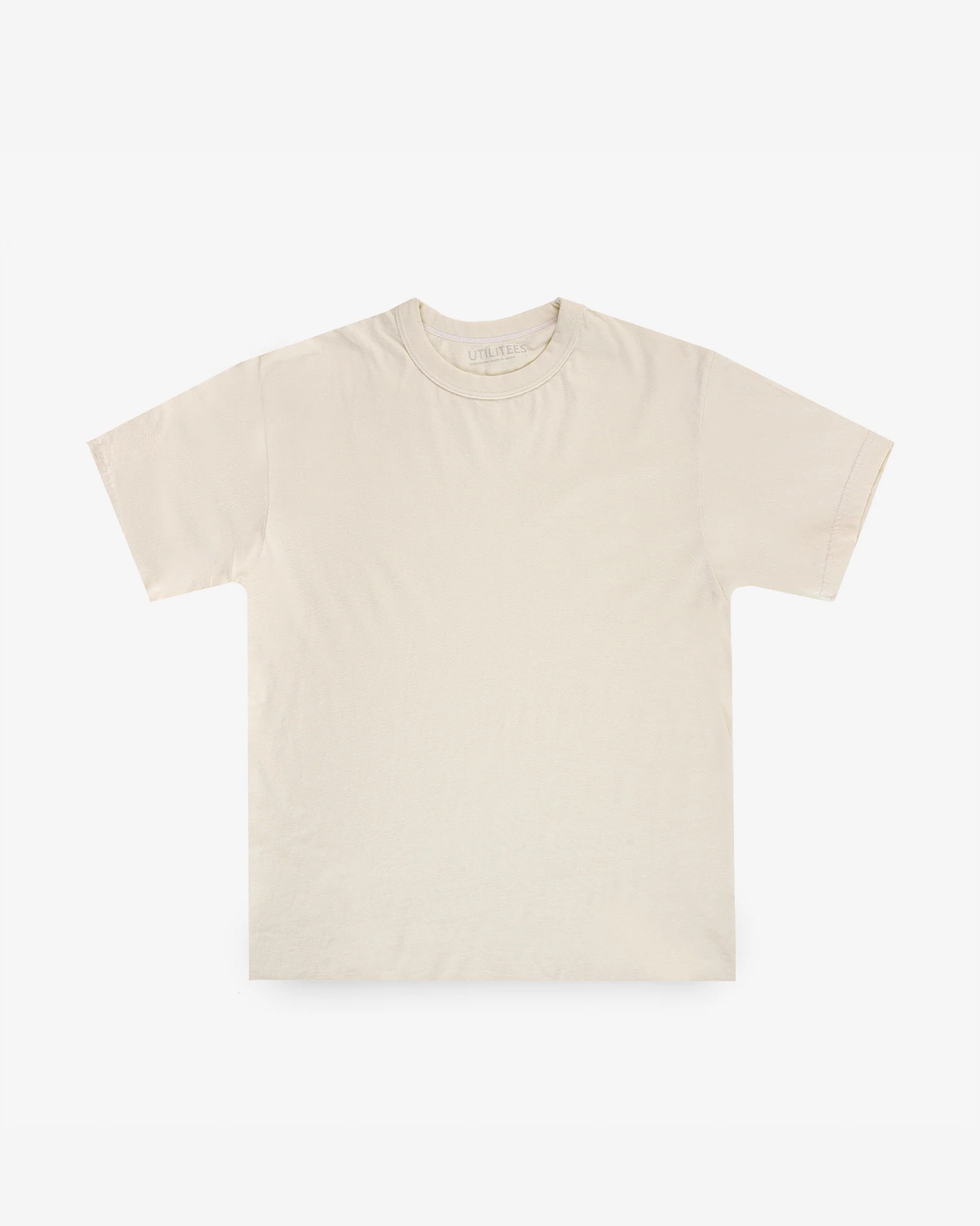 UTILITEES - 5.5oz Loopwheel Crew Neck T-Shirt - Natural Pigment Dyed Reed