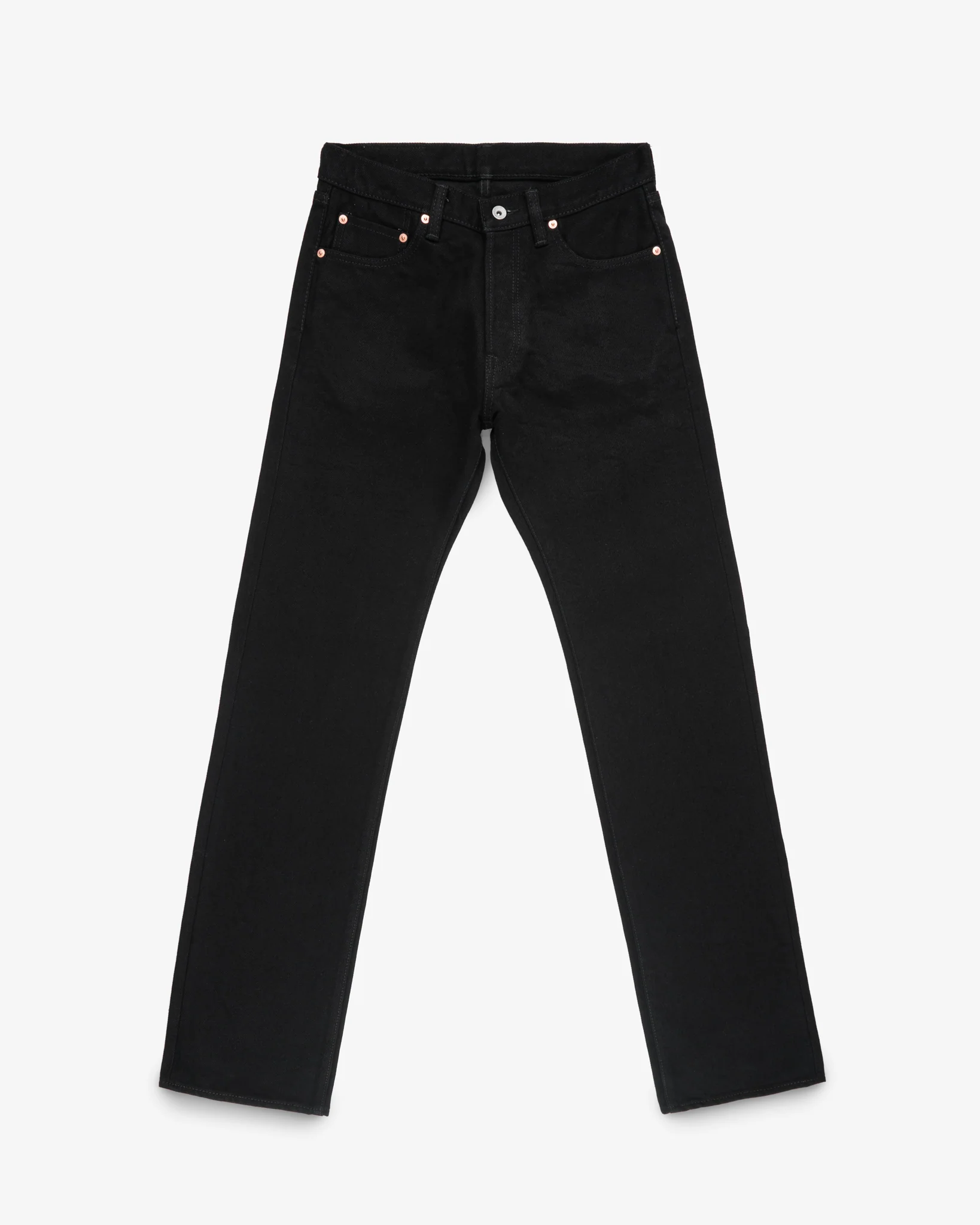 21oz Selvedge Denim Straight Cut Jeans - Superblack (Fades To Grey)