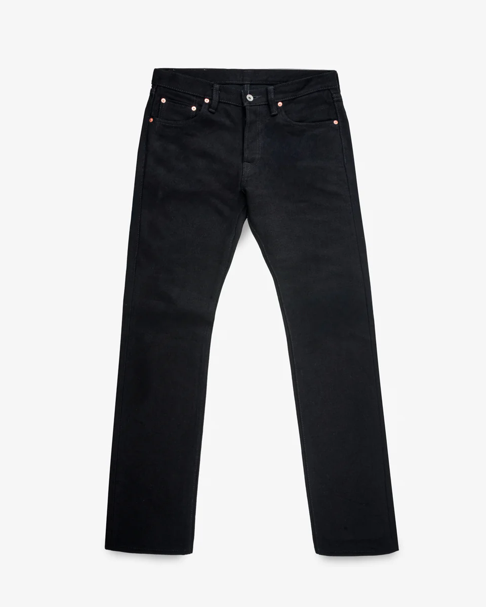 Berkeley Supply x Snake Oil Provisions Collaboration 21oz Selvedge Denim Slim Tapered Jeans - Superblack (Fades To Grey)