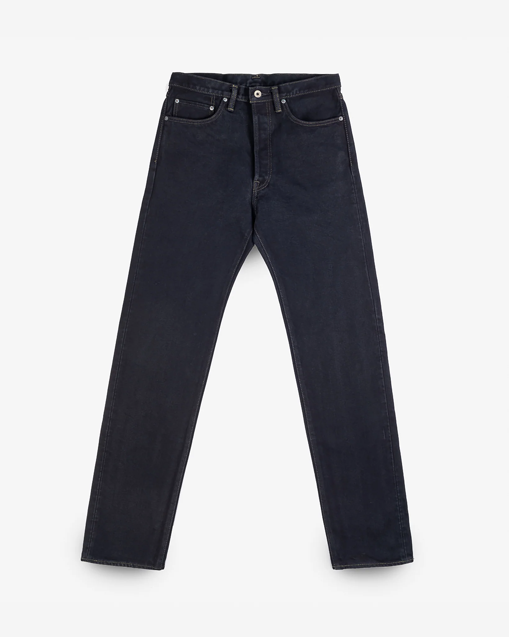 21oz Selvedge Denim "1955" Vintage Tapered Jeans - Indigo Overdyed Black