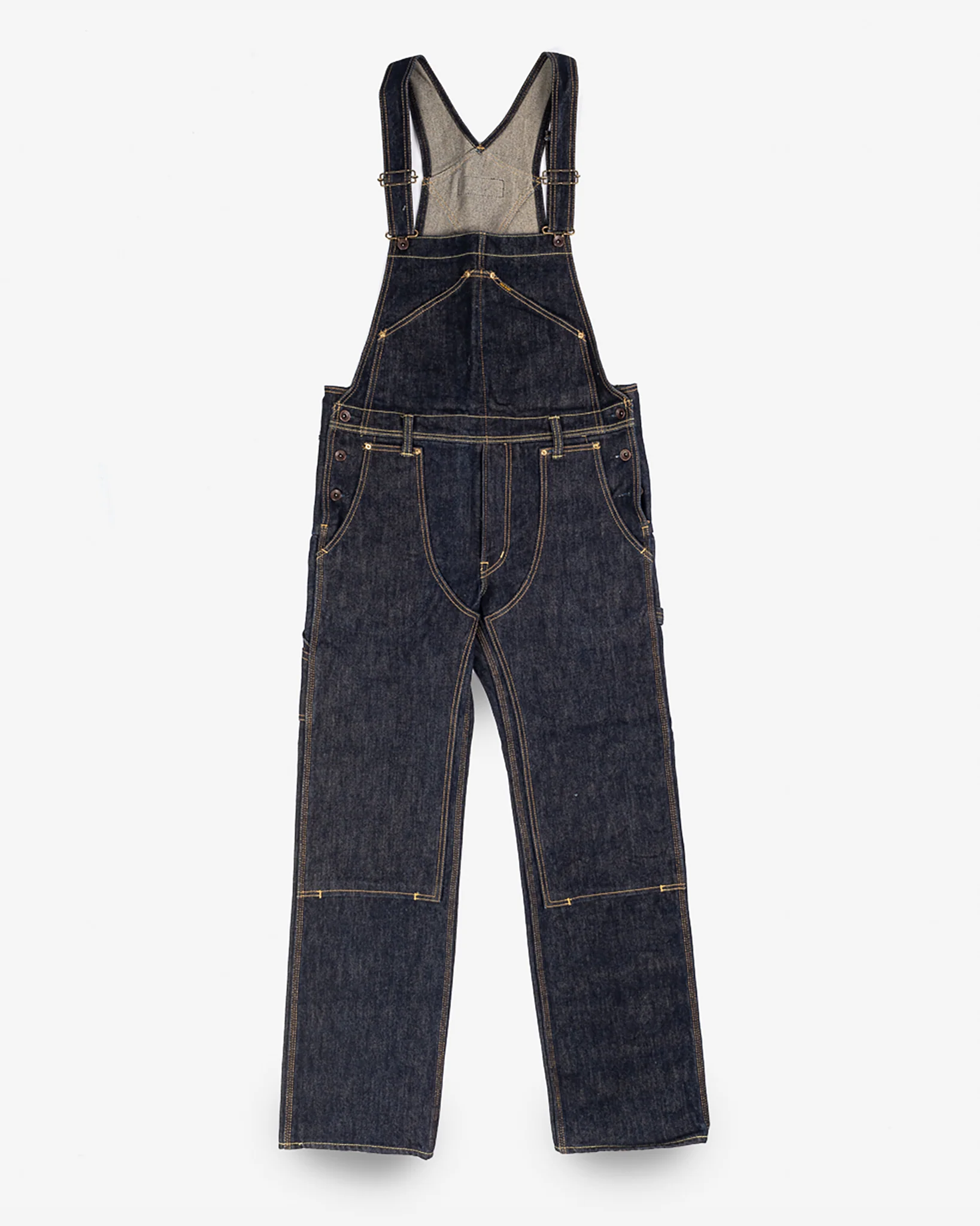21oz Selvedge Denim Double Knee Overalls - Indigo