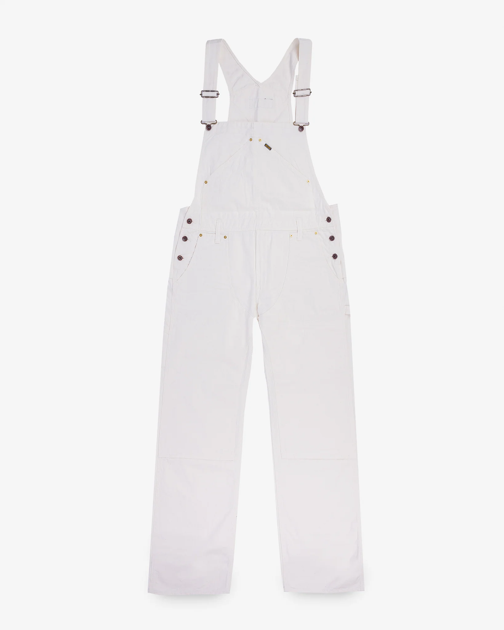 10.5oz Herringbone Double Knee Overalls - White