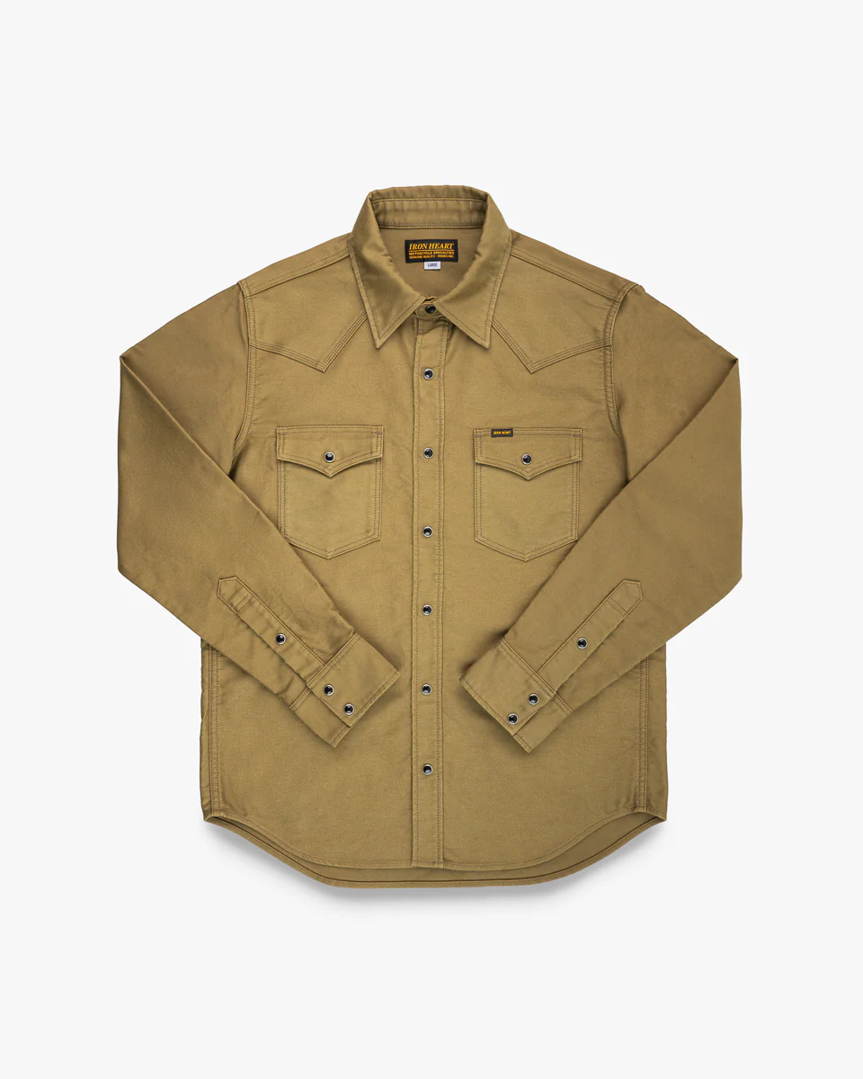 12oz Military Moleskin Western Shirt - Khaki
