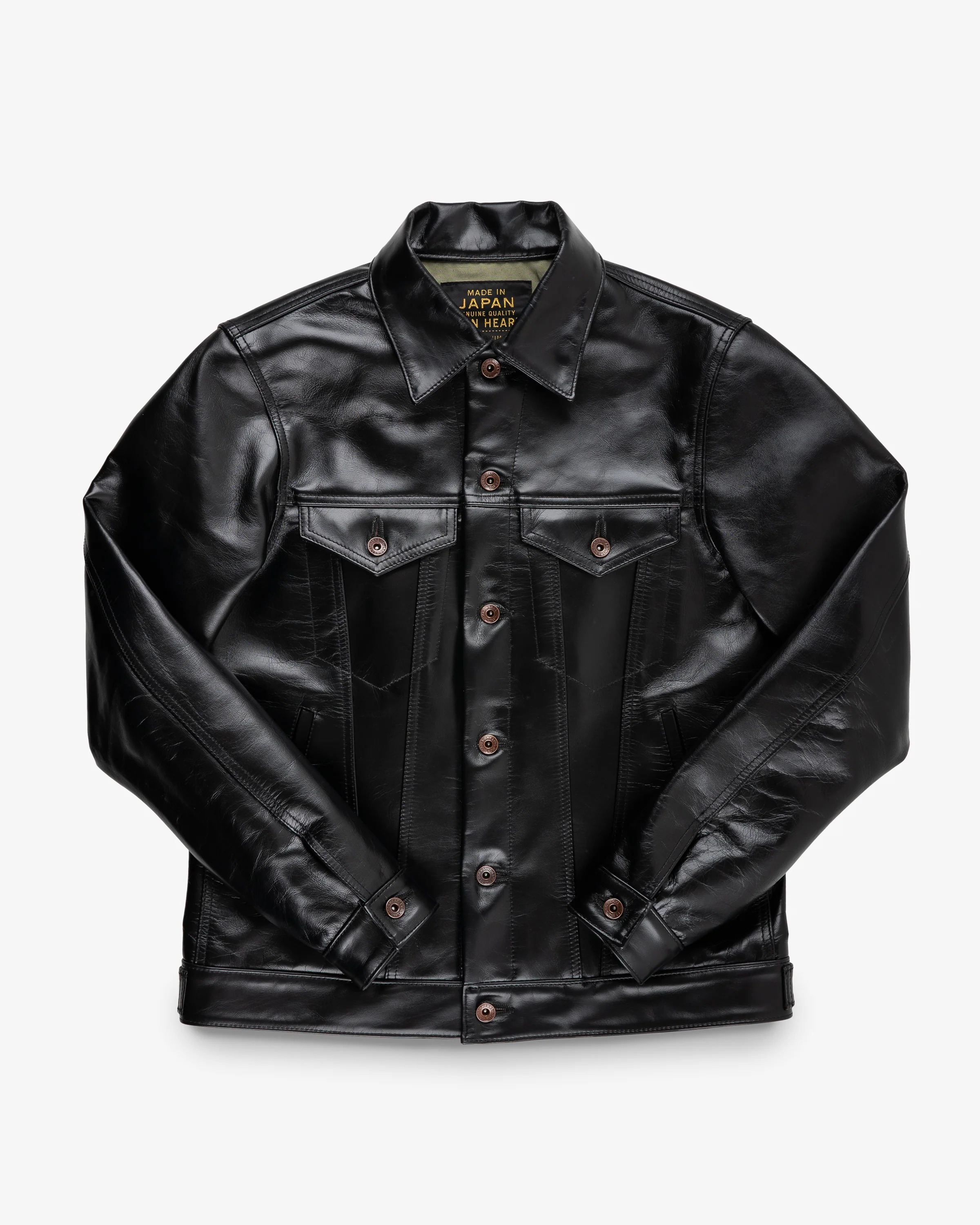 Japanese Horsehide Modified Type III Jacket - Black (Tea-Core Dyed)