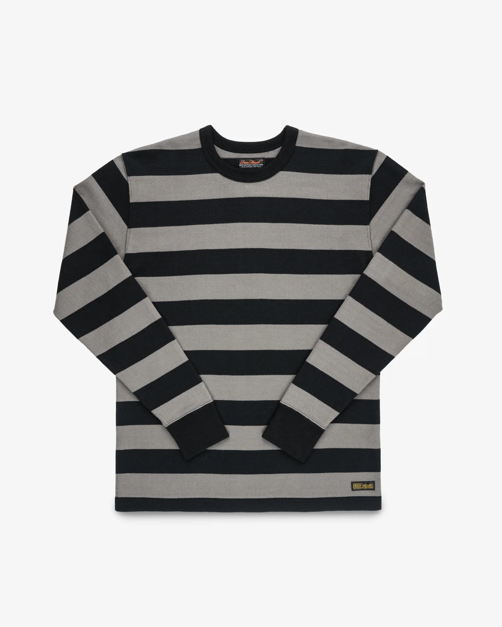 11oz Cotton Knit Long-Sleeved Sweater - Grey/Black