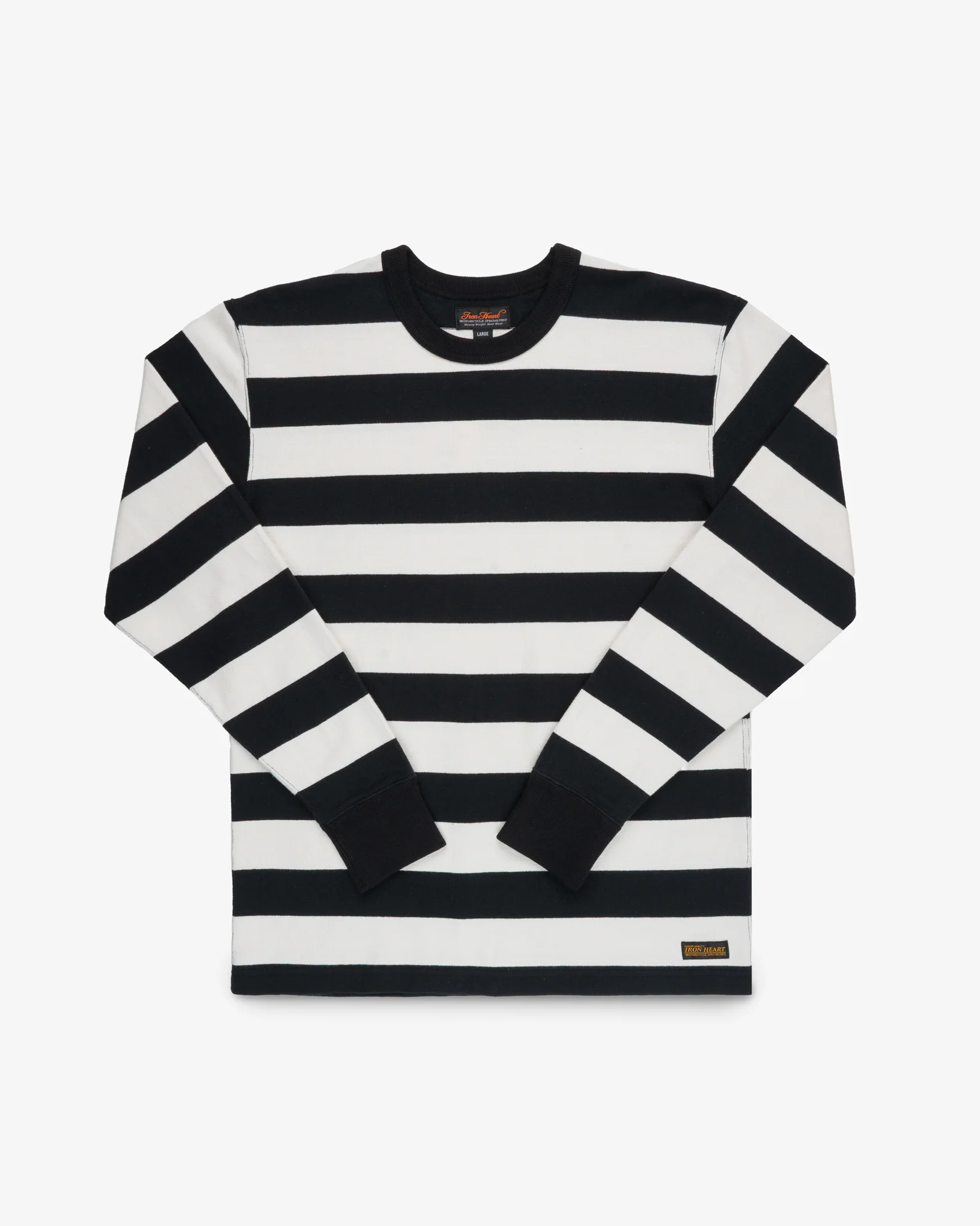11oz Cotton Knit Long-Sleeved Sweater - Black/White
