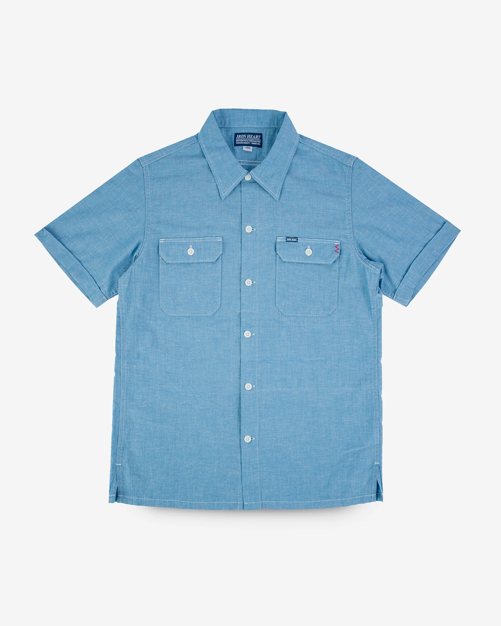 4oz Selvedge Short Sleeved Summer Shirt - Blue