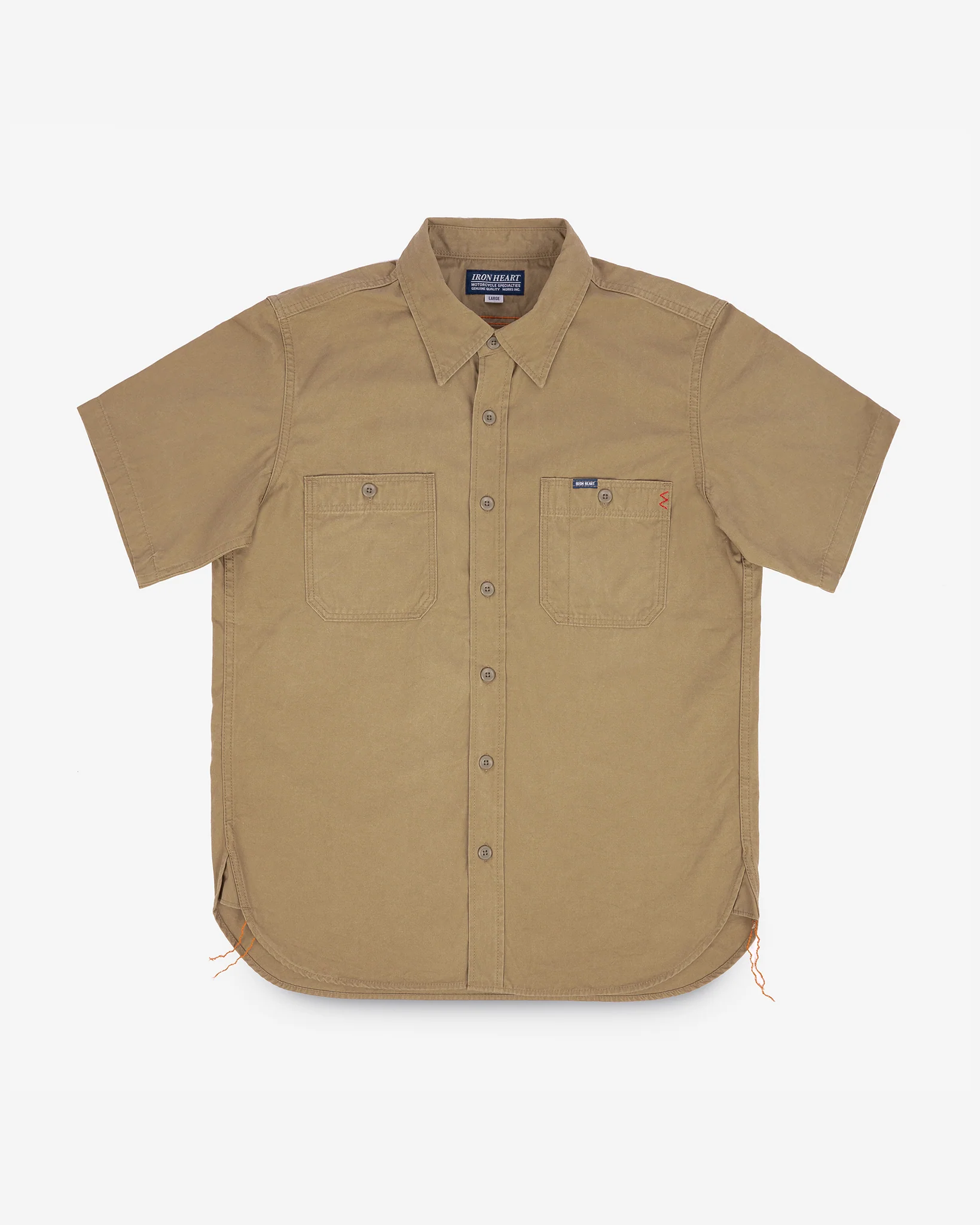 7oz Fatigue Cloth Short Sleeved Work Shirt - Khaki