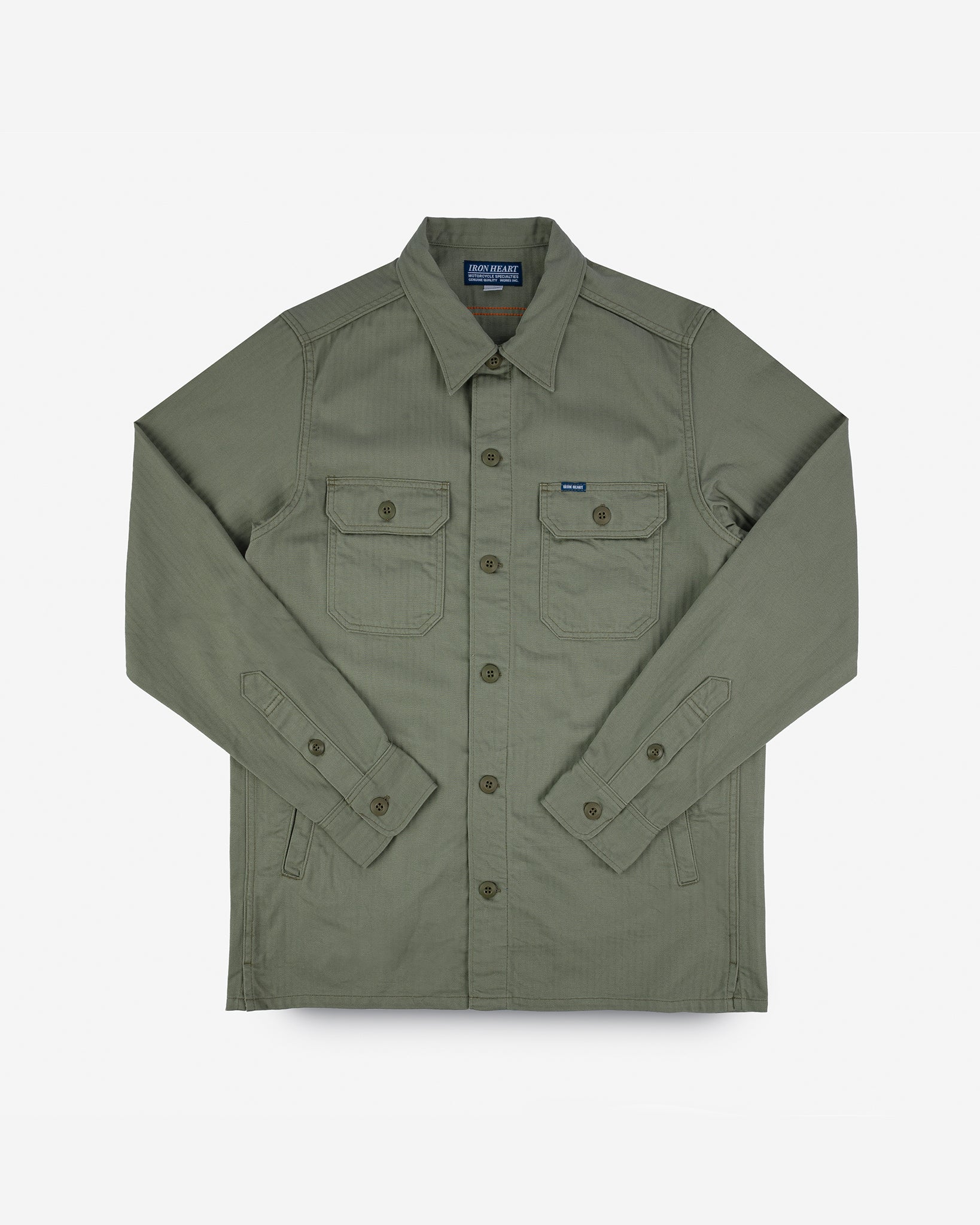 9oz Herringbone Military Shirt - Olive Drab Green