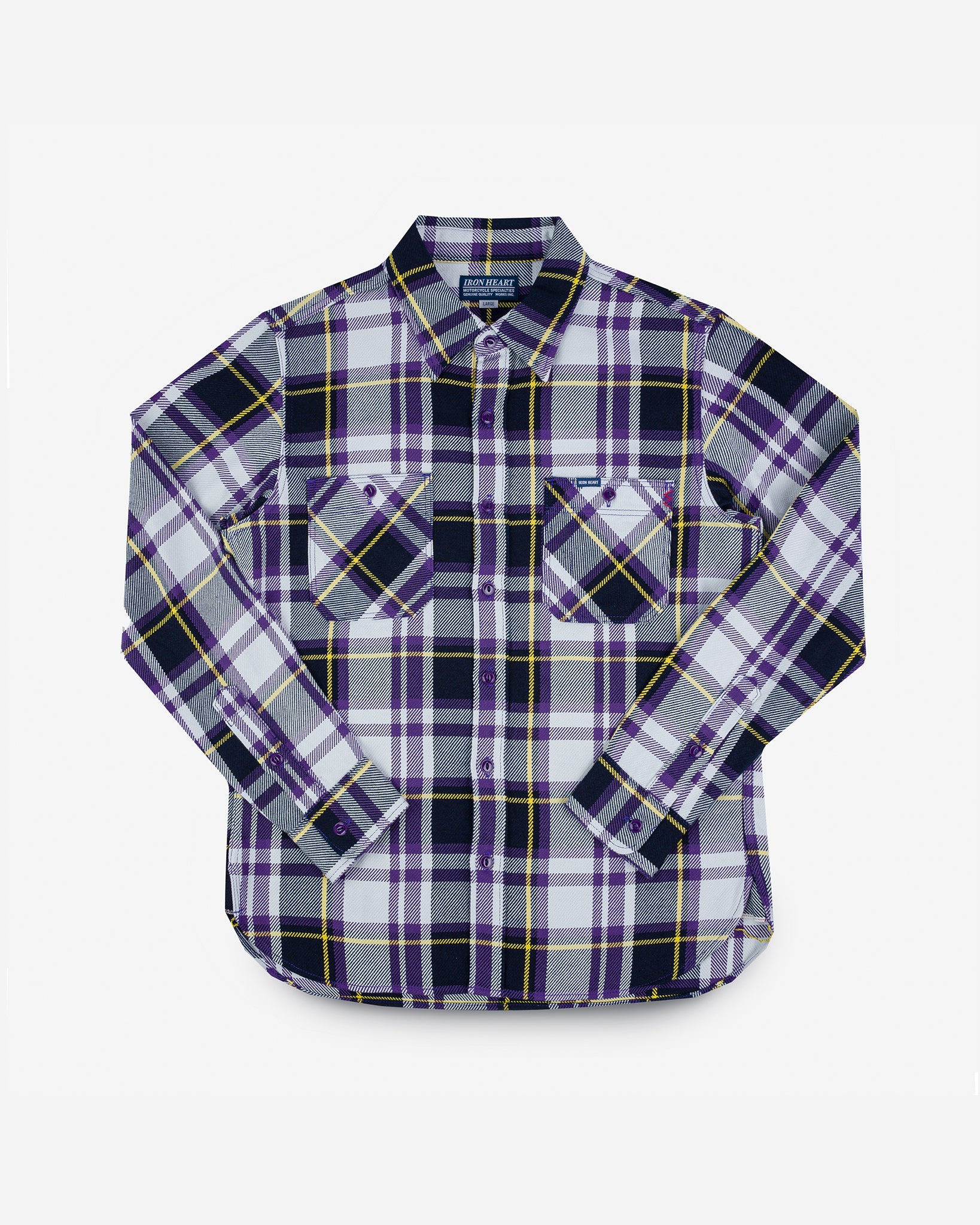 9oz Selvedge American Check Work Shirt - Purple