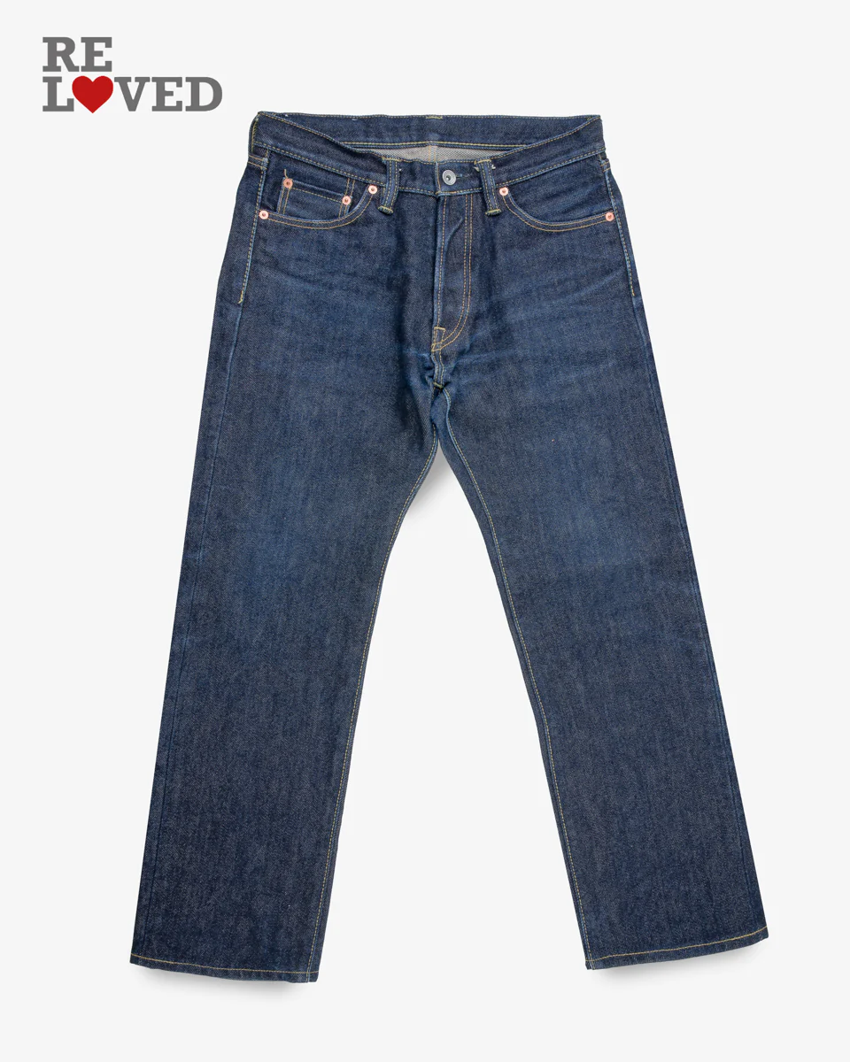 21oz Selvedge Denim Straight Cut Jeans - Indigo (IH-634S) Tag 32, Hemmed to 27.8"