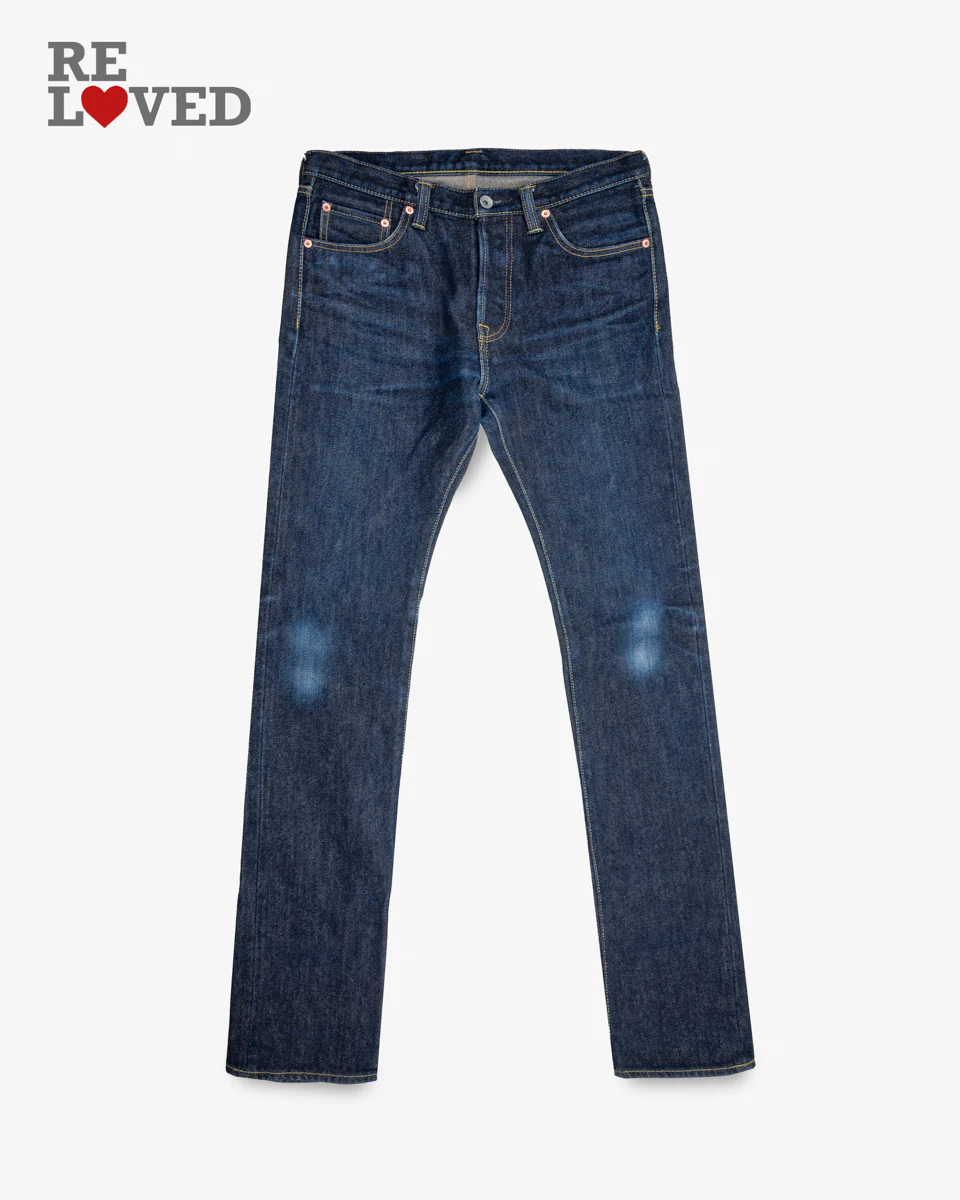 21oz Selvedge Denim Slim Cut Jeans - Indigo (IH-555S-21) Tag 32, Hemmed to 35.0"