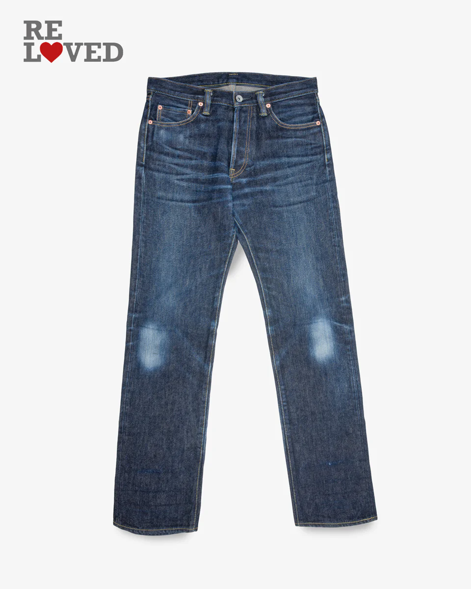 21oz Selvedge Denim Straight Cut Jeans - Indigo (IH-634S) Tag 32, Hemmed to 34.5"