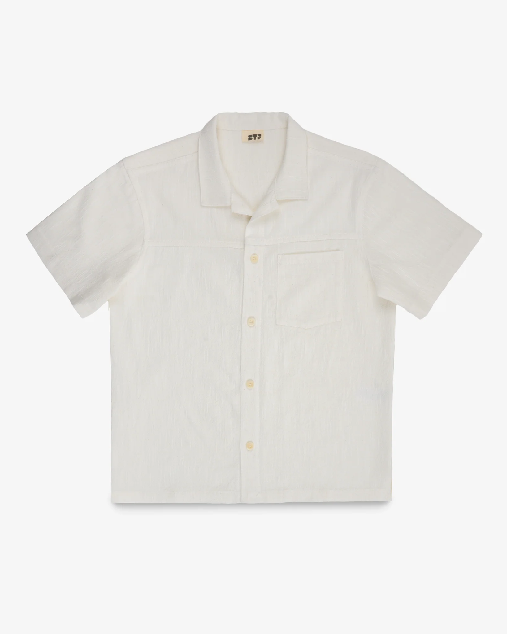 STF Japanese 8.5oz Slub Cotton Short Sleeve Shirt - Ecru