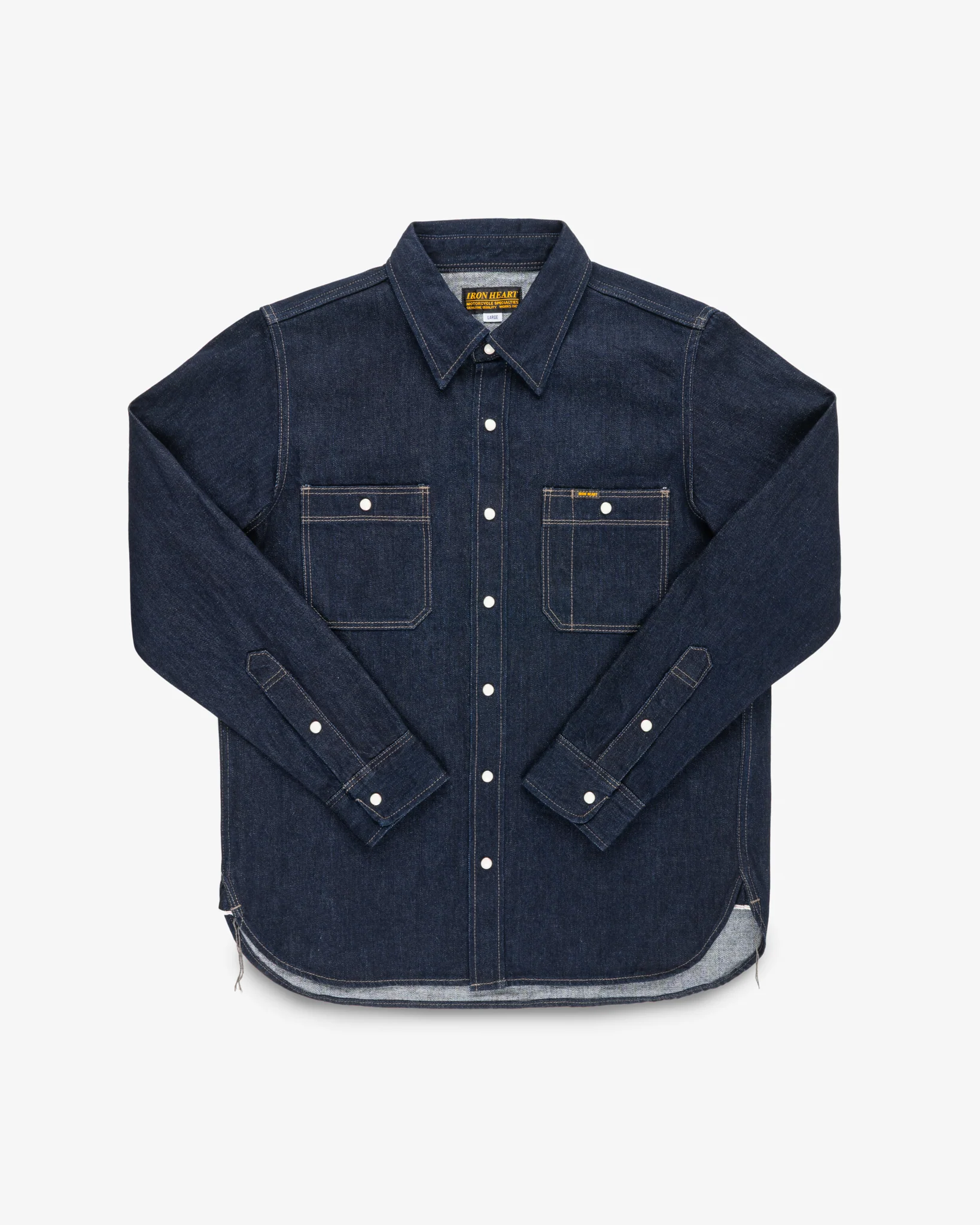 12oz Selvedge Denim Work Shirt With Snaps - Indigo