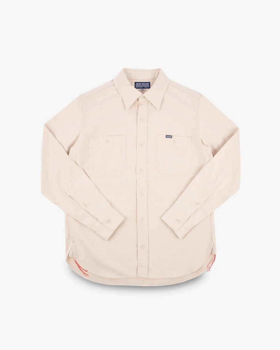 9oz Cotton Linen Work Shirt - Off White