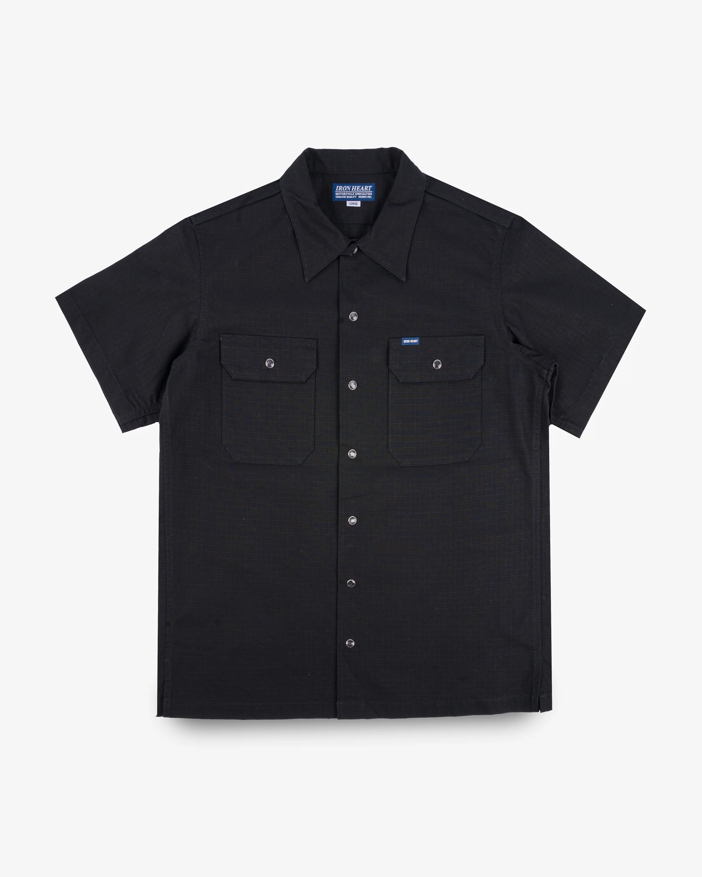 8oz Ripstop Short Sleeved Mechanic Shirt - Black