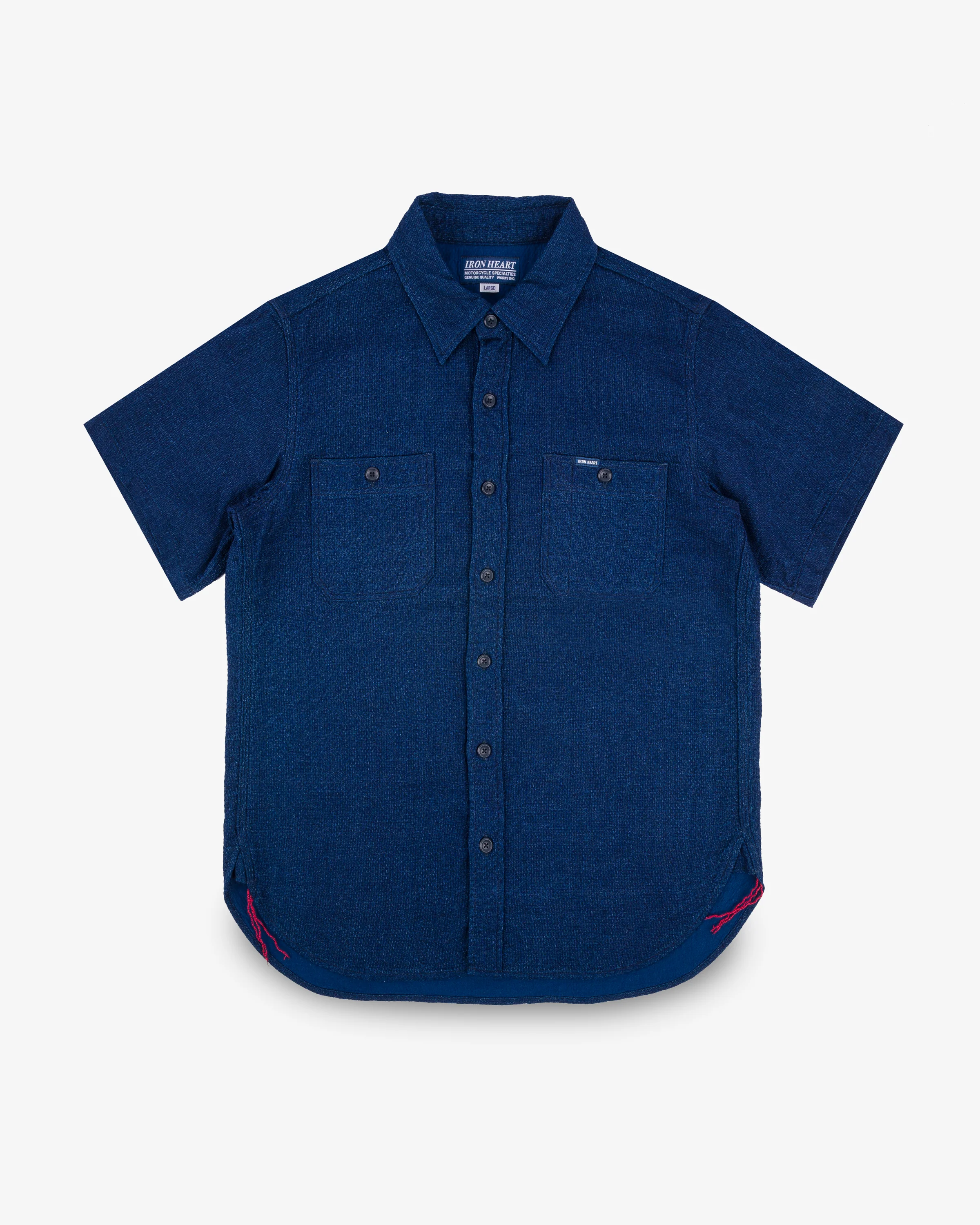 5oz Double Gauze Short Sleeved Work Shirt - Indigo