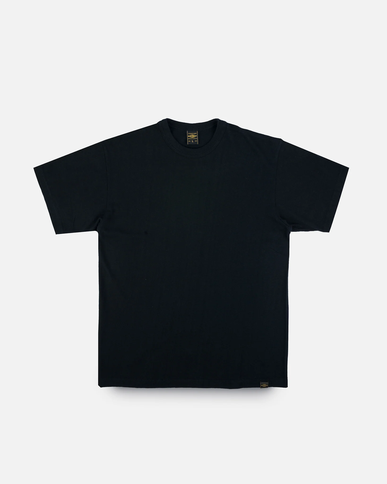 6.5oz Loopwheel Crew Neck T-Shirt with longer body - Black