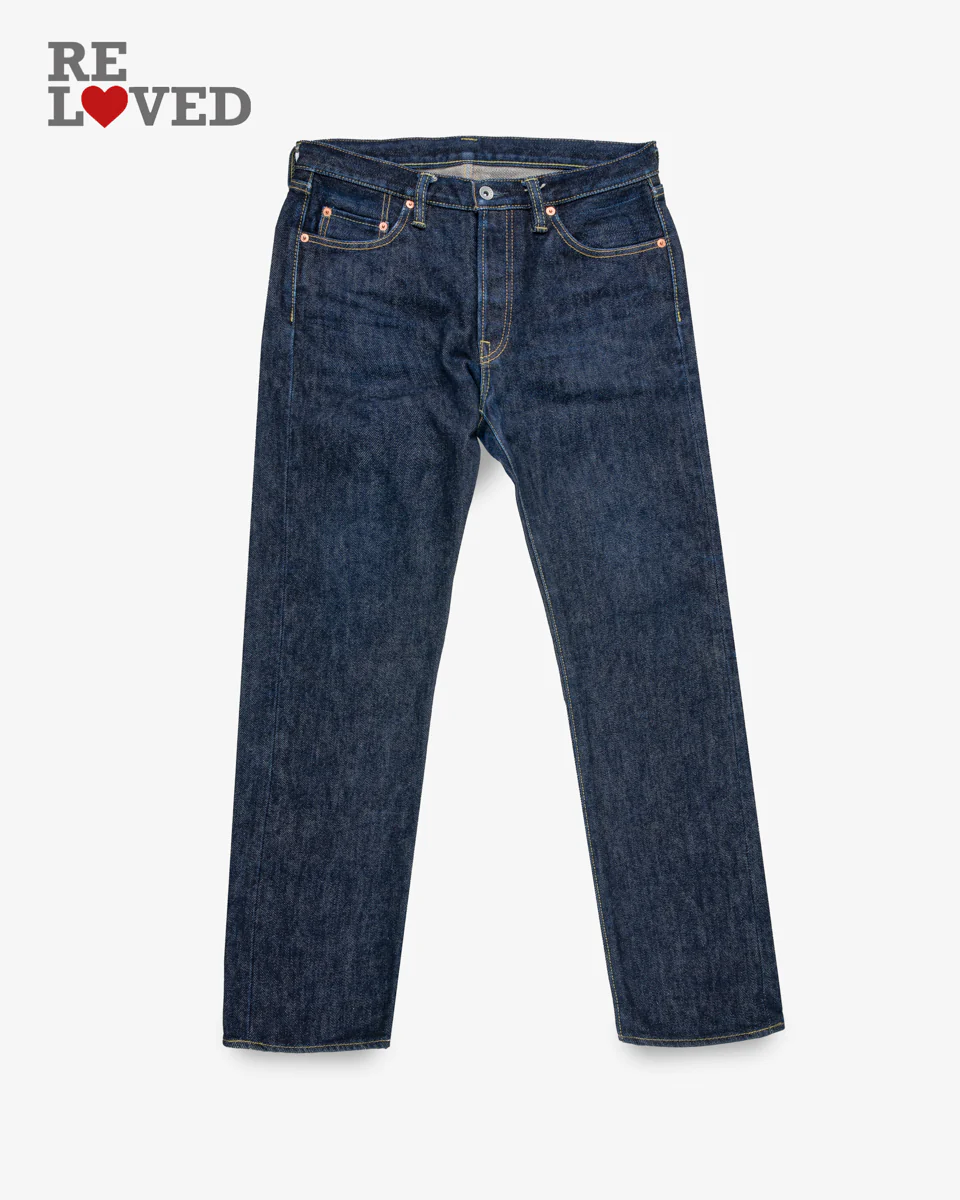 21oz Selvedge Denim Straight Cut Jeans - Indigo (IH-633S) Tag 32, Hemmed to 31.7"