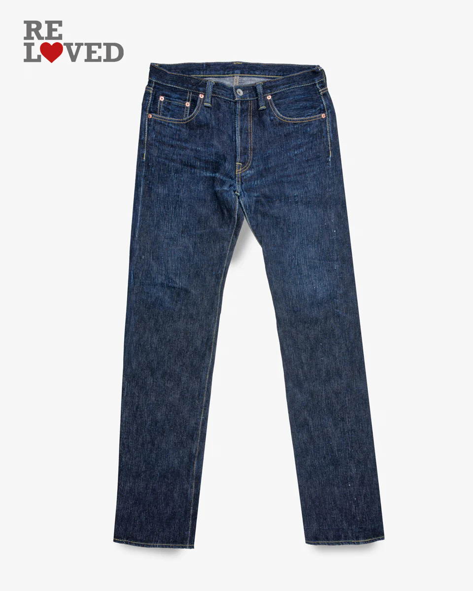 16oz Slubby Selvedge Denim Slim Tapered Cut Jeans - Indigo (IH-777S-SLB) Tag 32, Hemmed to 35.5"