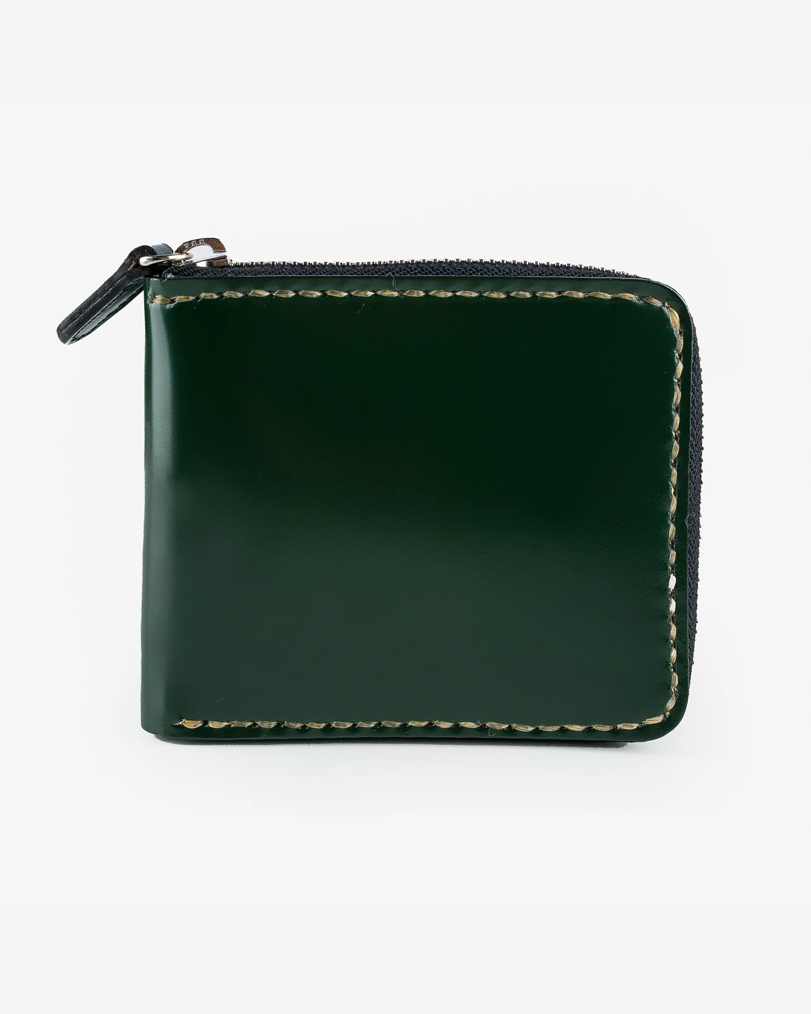 Zip-Secured Shell Cordovan Wallet - Green